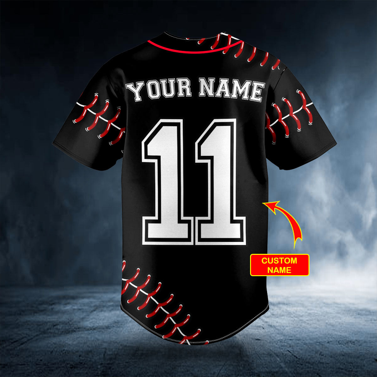 11 Walk-Off Ball N Skull Custom Baseball Jersey | BSJ-551