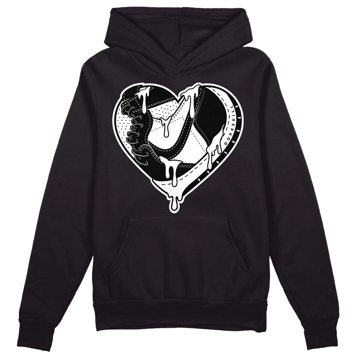85 black white 1s l unisex hoodie heart jordan 1 graphic kianc