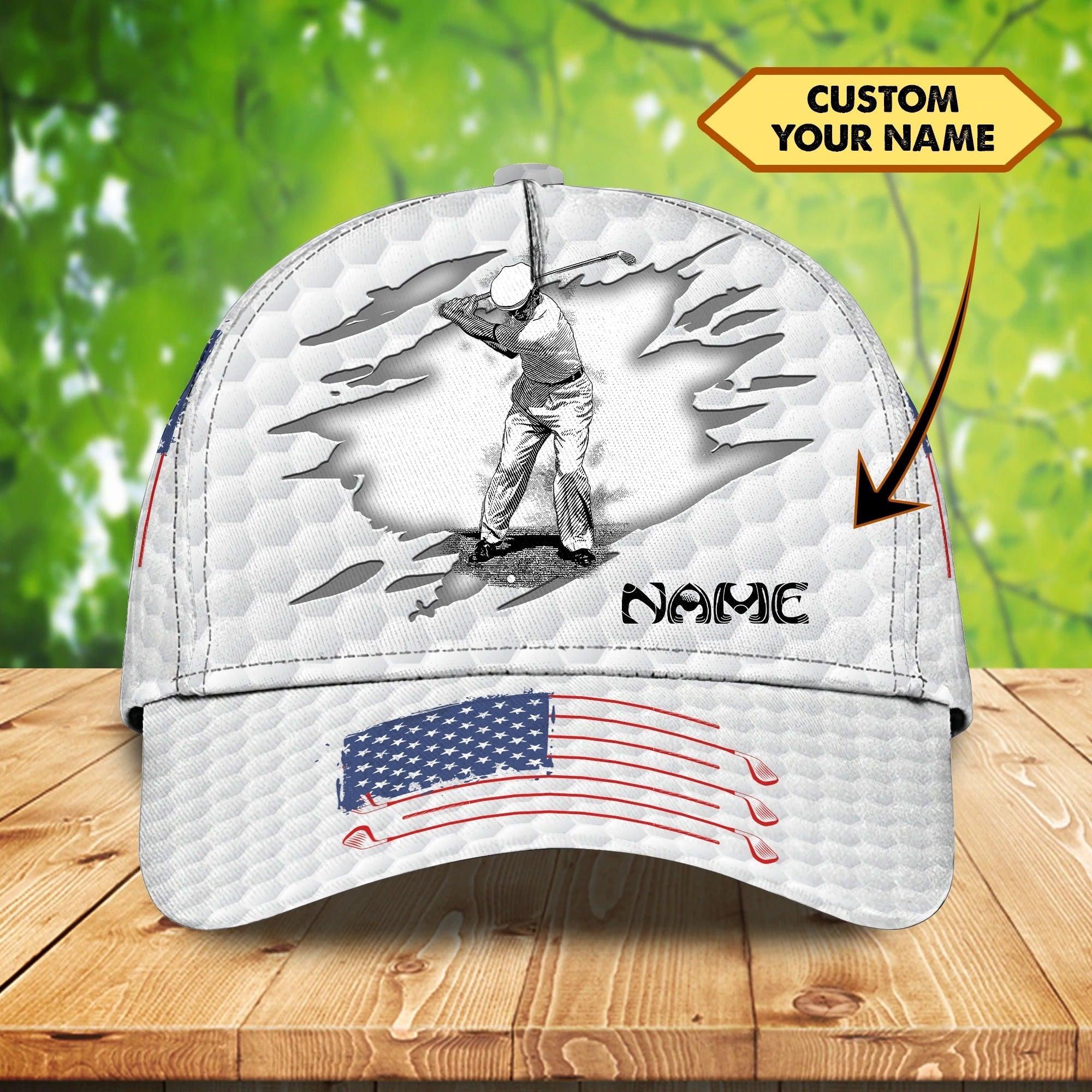 A 3D Classic Cap for Dad Golfer Personalized with Name – Perfect Father’s Day Gift for Dad Golfers – GP007