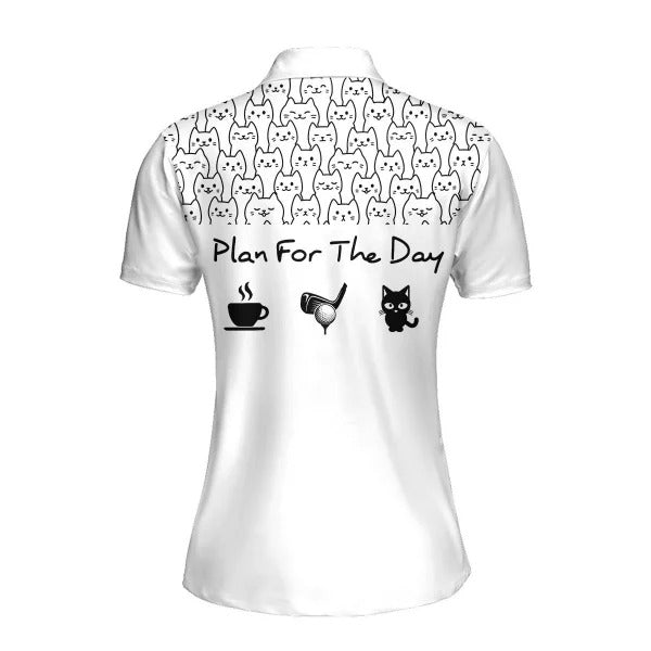 A Schedule of Coffee, Golf, and Cat Women Polo Shirt for Women Golfers as a Gift – GP451