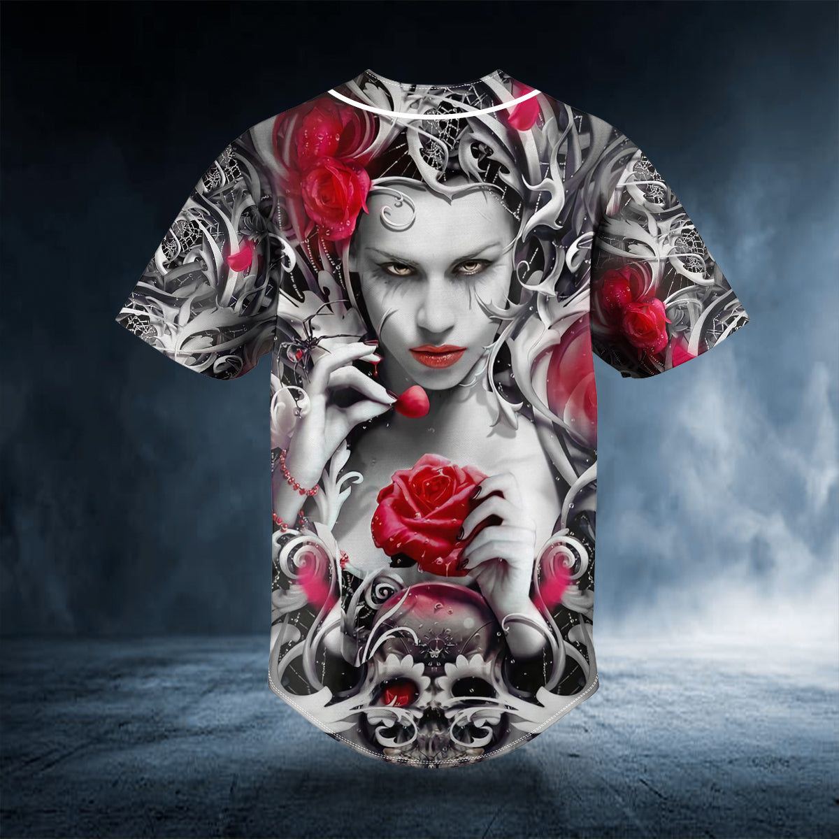 beautiful rose queen sugar skull custom baseball jersey bsj 575 wqmvk