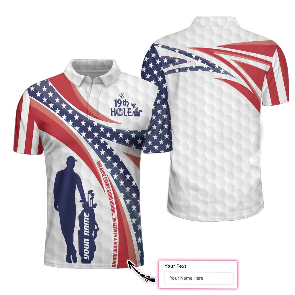 best golf shirt for men personalized american flag polo with the nineteenth hole design gp419 cb3lq