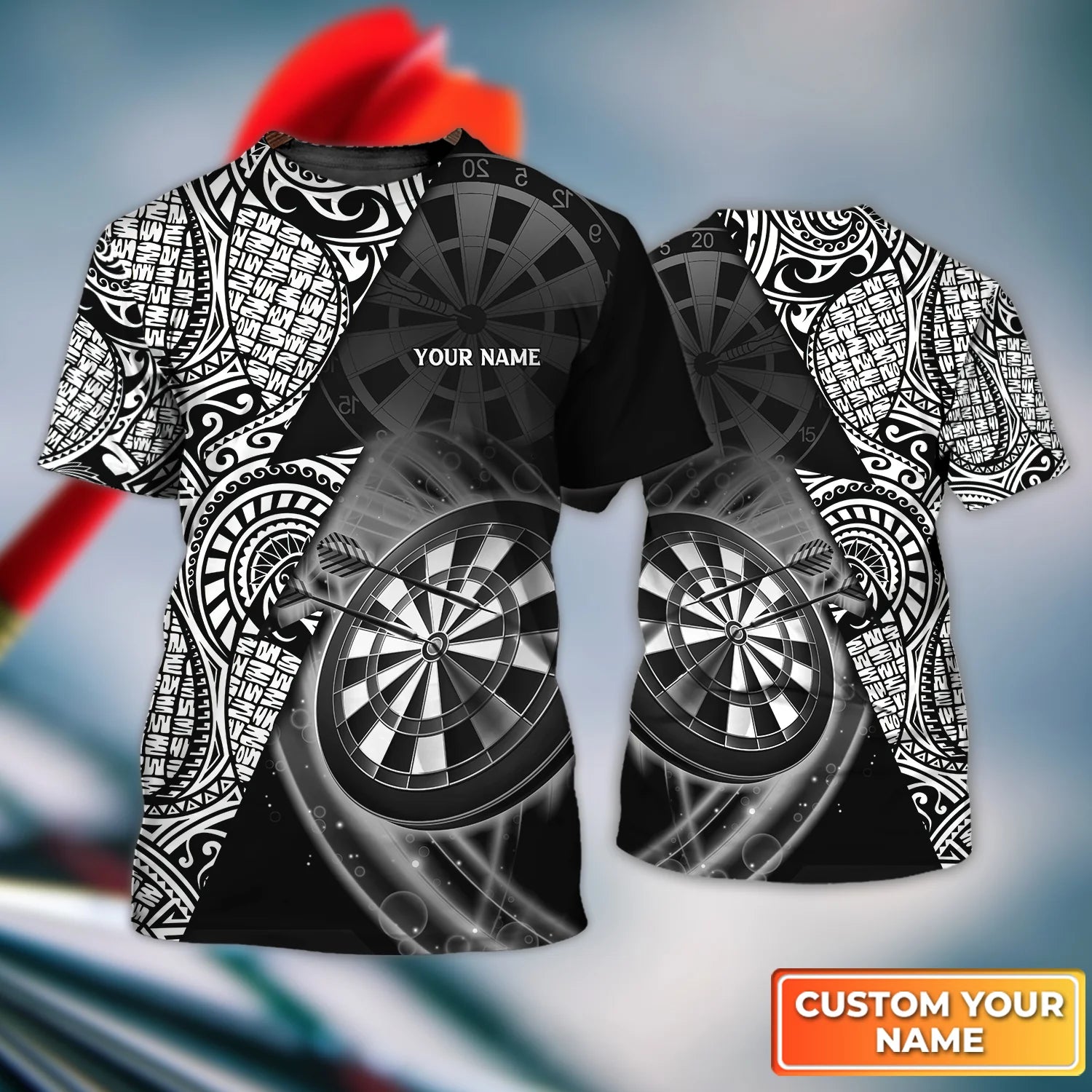 Flame Darts King Personalized Name 3D Tshirt For Darts Team Player – DT067