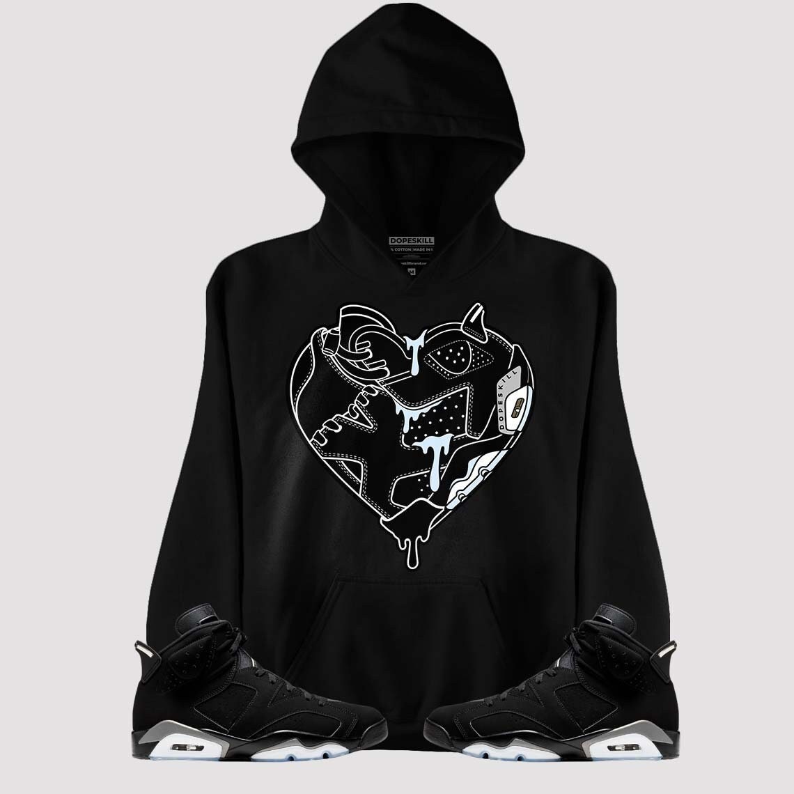 black metallic chrome 6s l unisex hoodie heart jordan 6 graphic tyipj