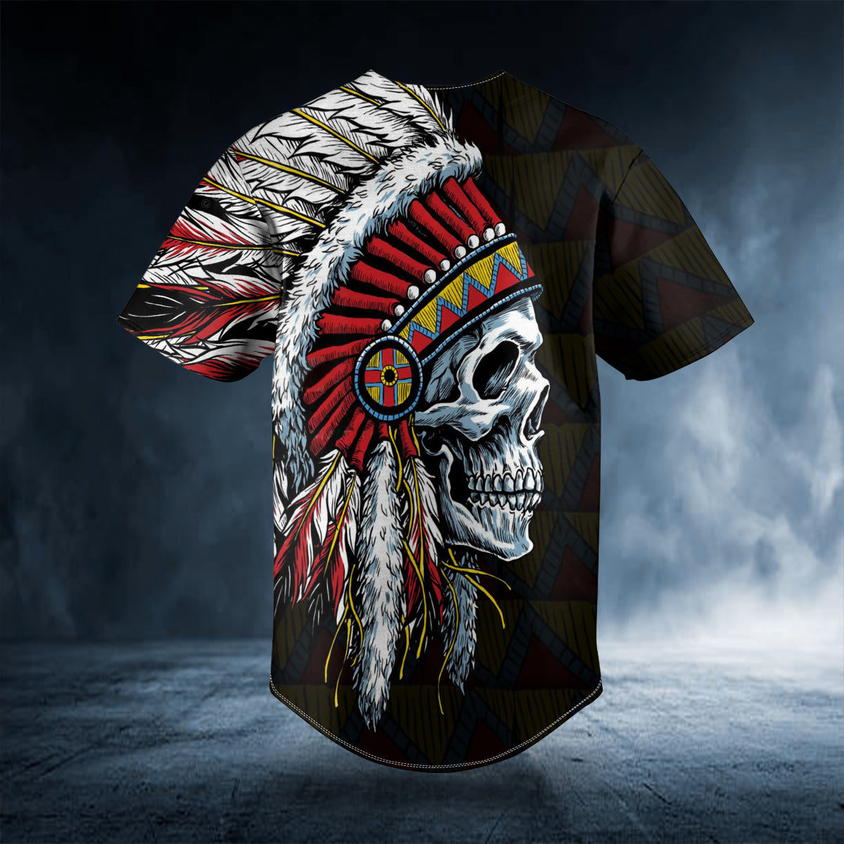 black native skull custom baseball jersey bsj 604 wd2f6