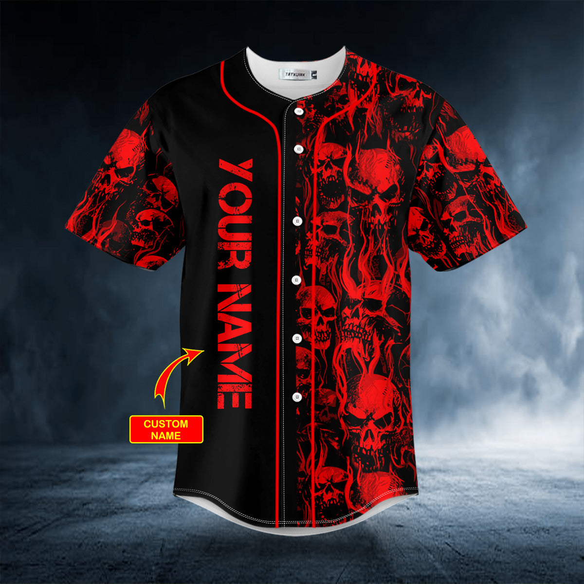 blood fire skull custom baseball jersey bsj 866 rt8ah
