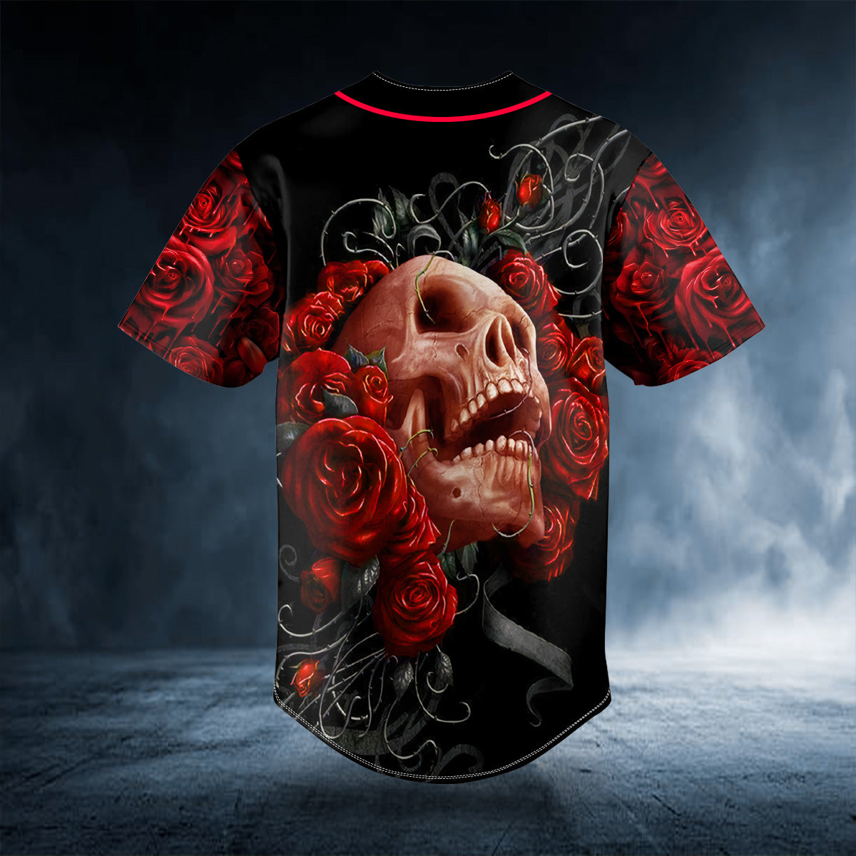 blood roses skull custom baseball jersey bsj 872 nrk2p