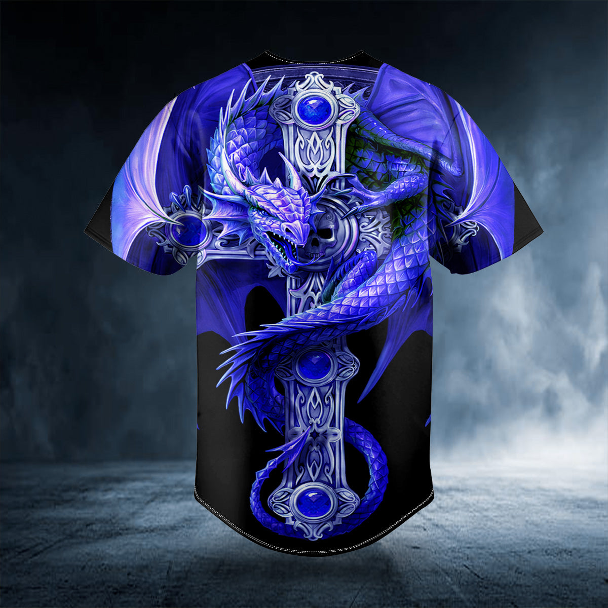 blue gothic dragon baseball jersey bsj 875 tnjbf