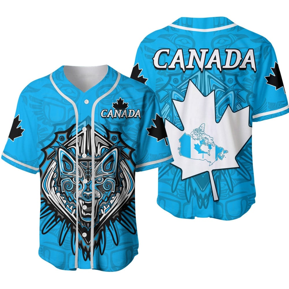 blue haida wolf canada maple leaf baseball jersey a stylish choice for sports fansbsj 441 tsefw