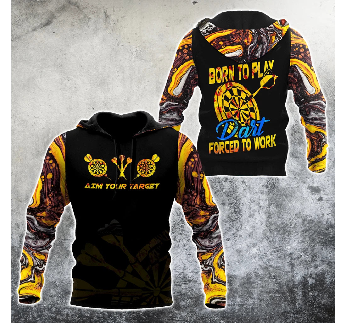 Born to Play Darts – Pullover Hoodie Made with 3D Printing Technology – DHD010