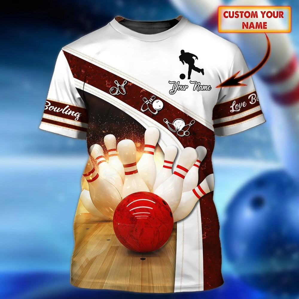 Bowling Shirts with 3D All Over Print and Personalized Name – Perfect Gift for Bowling Enthusiasts – BT163
