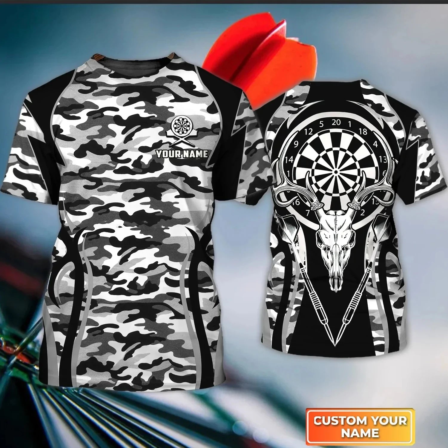 Darts 3D all over printed shirt for Men, Personalized Name 3D Tshirt, gift for darts lovers – DT002