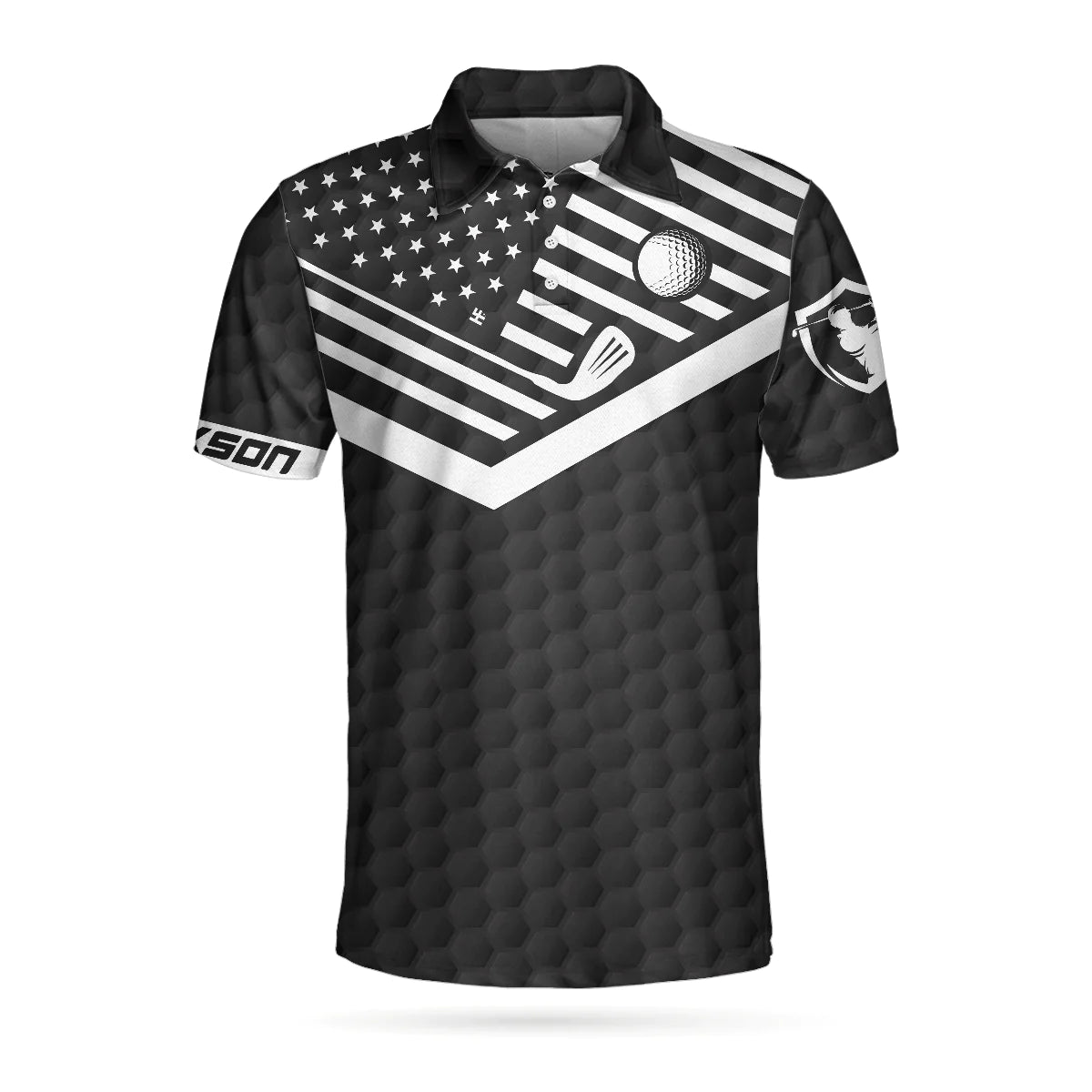 Customized American Flag Polo Shirt with “I Like Big Putts I Cannot Lie” Design – The Ultimate Golf Shirt for Men – GP413