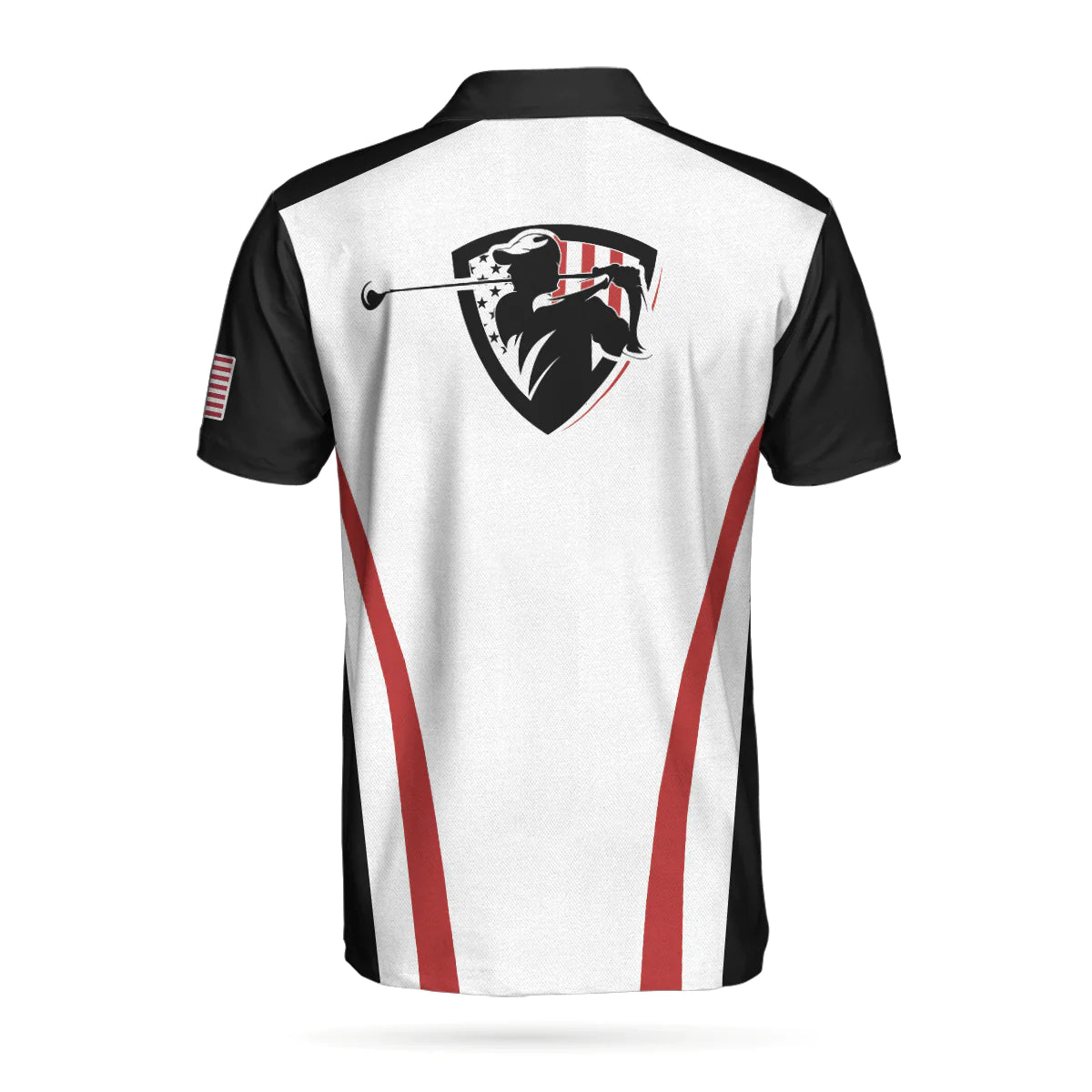 Customized Champion Golfer Polo Shirt with Red and White American Flag Design: The Ultimate Golf Shirt for Men – GP418