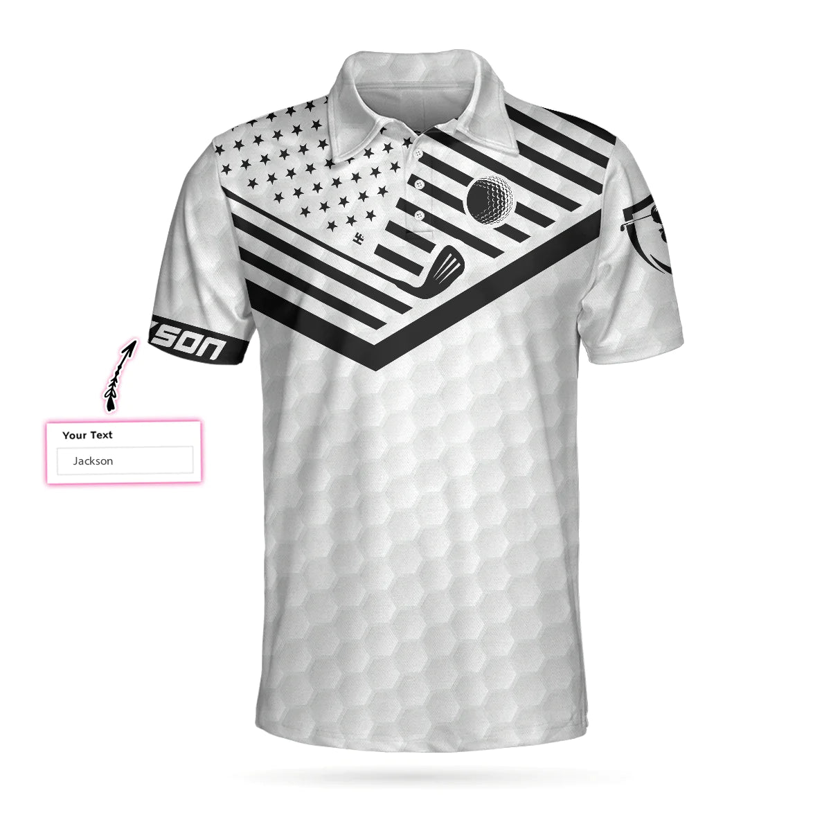 customized white american flag polo shirt perfect golf shirt for men with your hole is my goal design gp433 uszxe