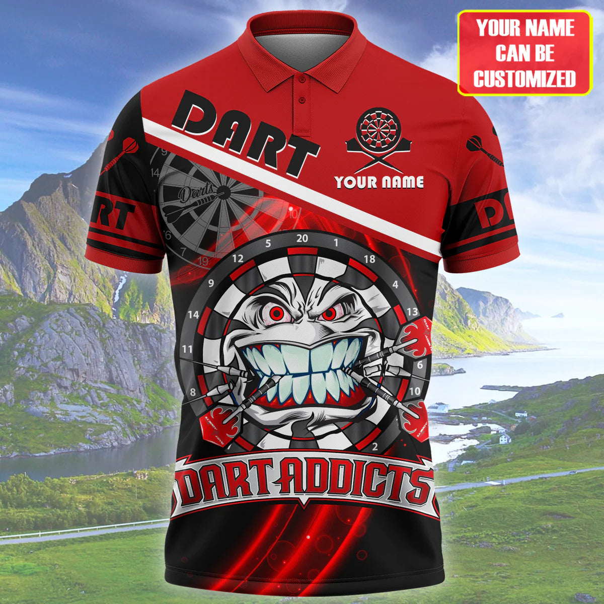 dart addicts personalized name 3d shirt dart team uniform gift for a dart player dt051 scjso