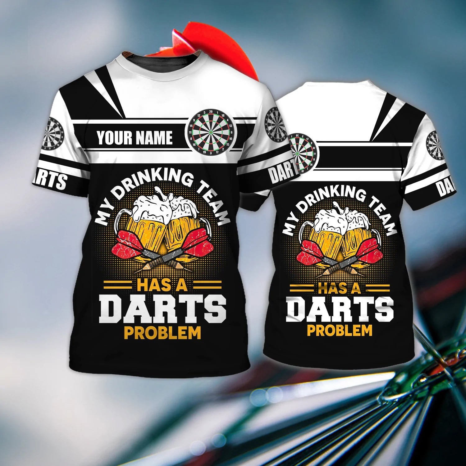 Custom With Name Dart 3D T Shirt For Dart Player, Best Gift Birthday Present – DT141