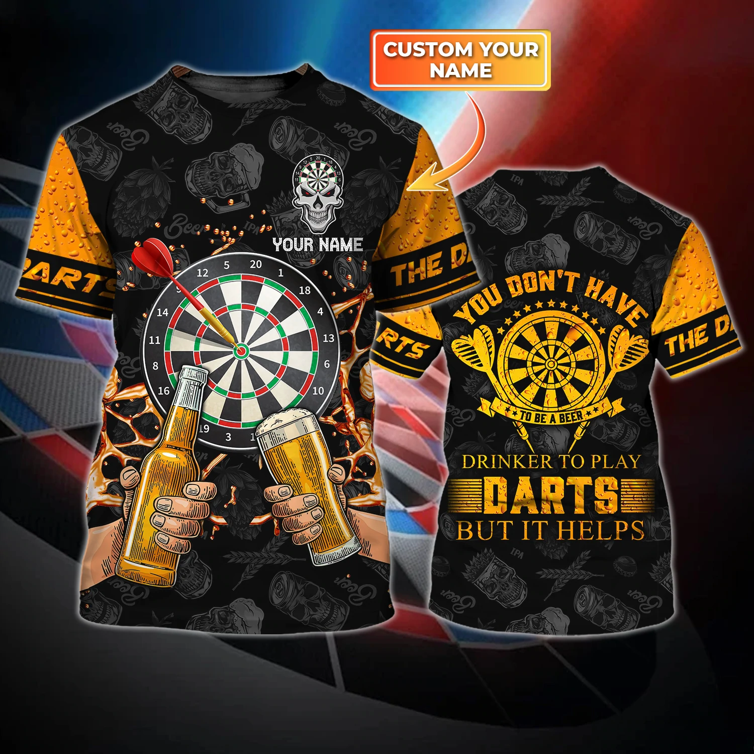 darts and beer 3d t shirt personalized name 3d t shirt for men dt130 po74n