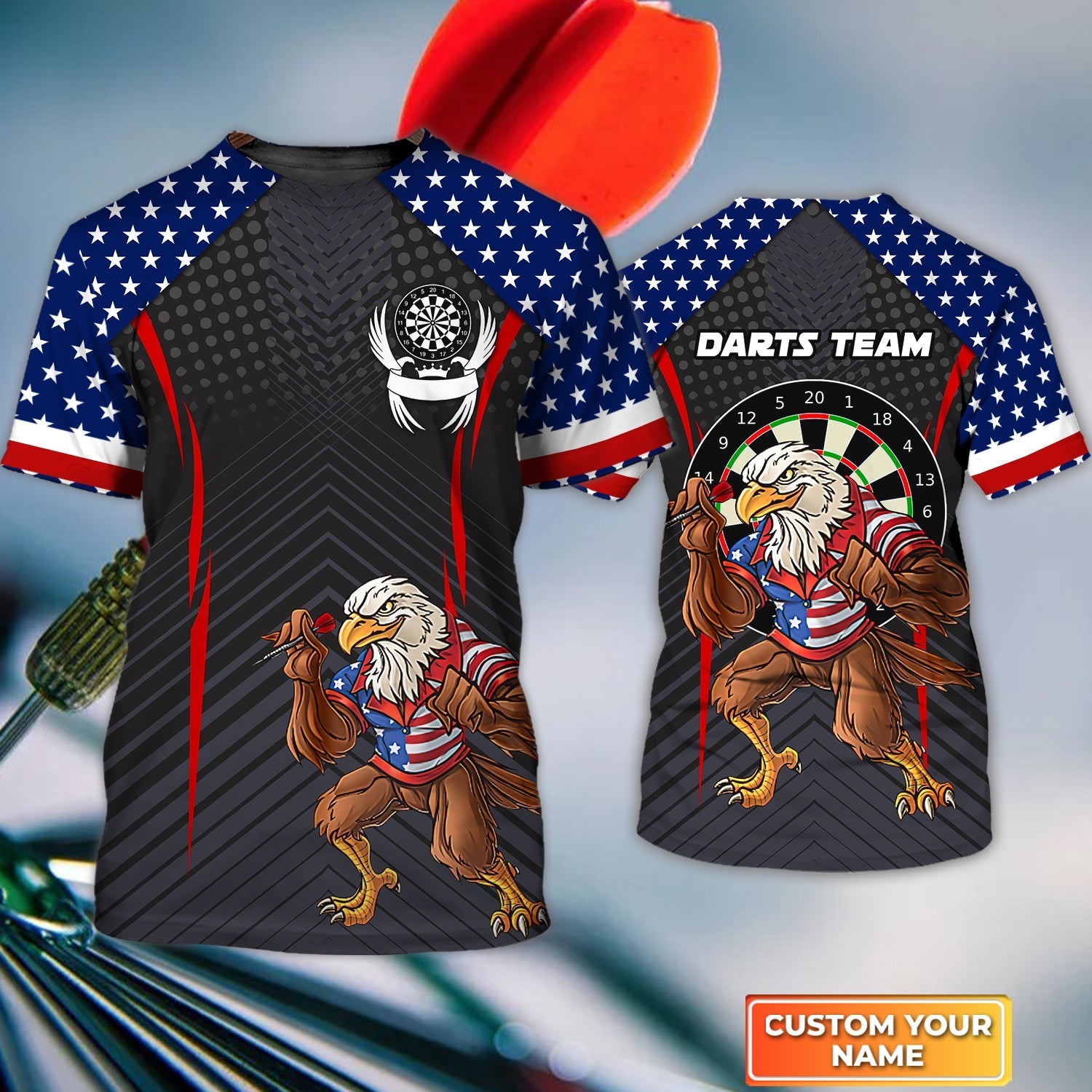darts eagle american shirt personalized name 3d tshirt for darts player dt167 e0who