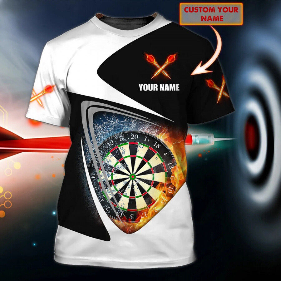 Darts Targets Personalized Name 3D Tshirt, Dart Player Black Shirt, Best Dart – DT143
