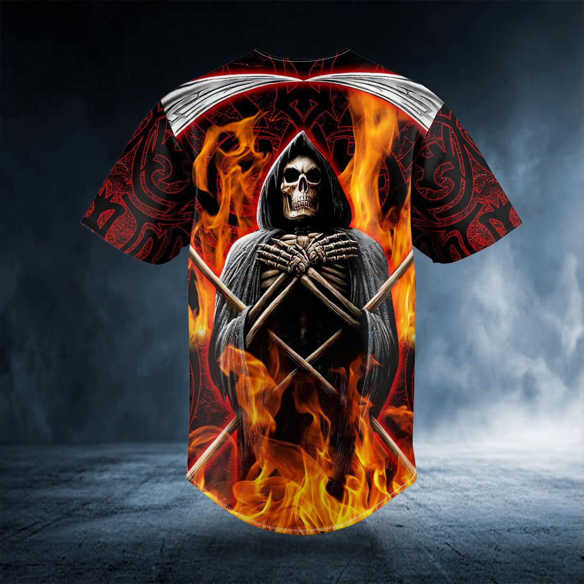 death note fire grim reaper skull baseball jersey bsj 857 0o9rq