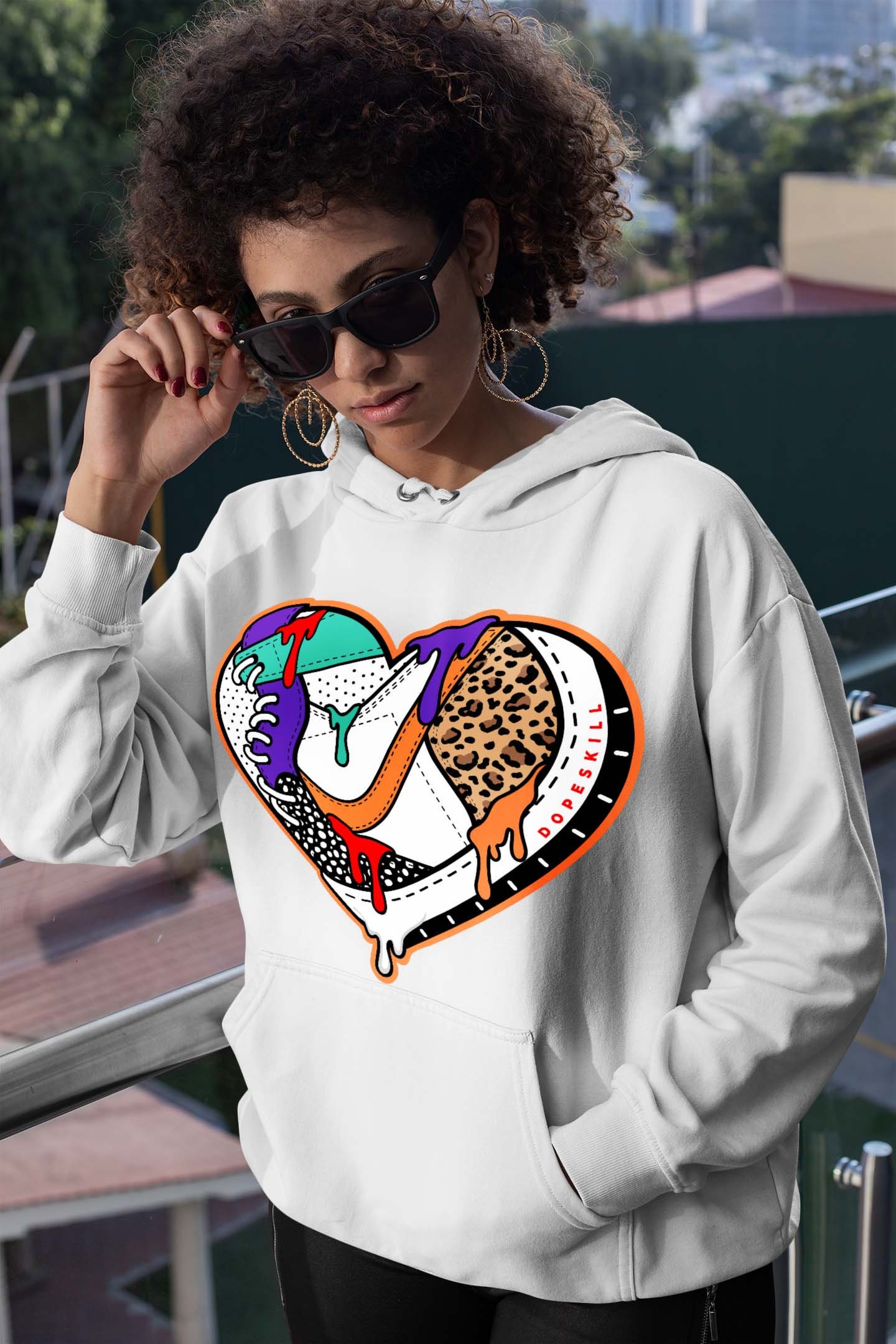 Dunk Low Safari Mix l Unisex Hoodie Heart Jordan Graphic