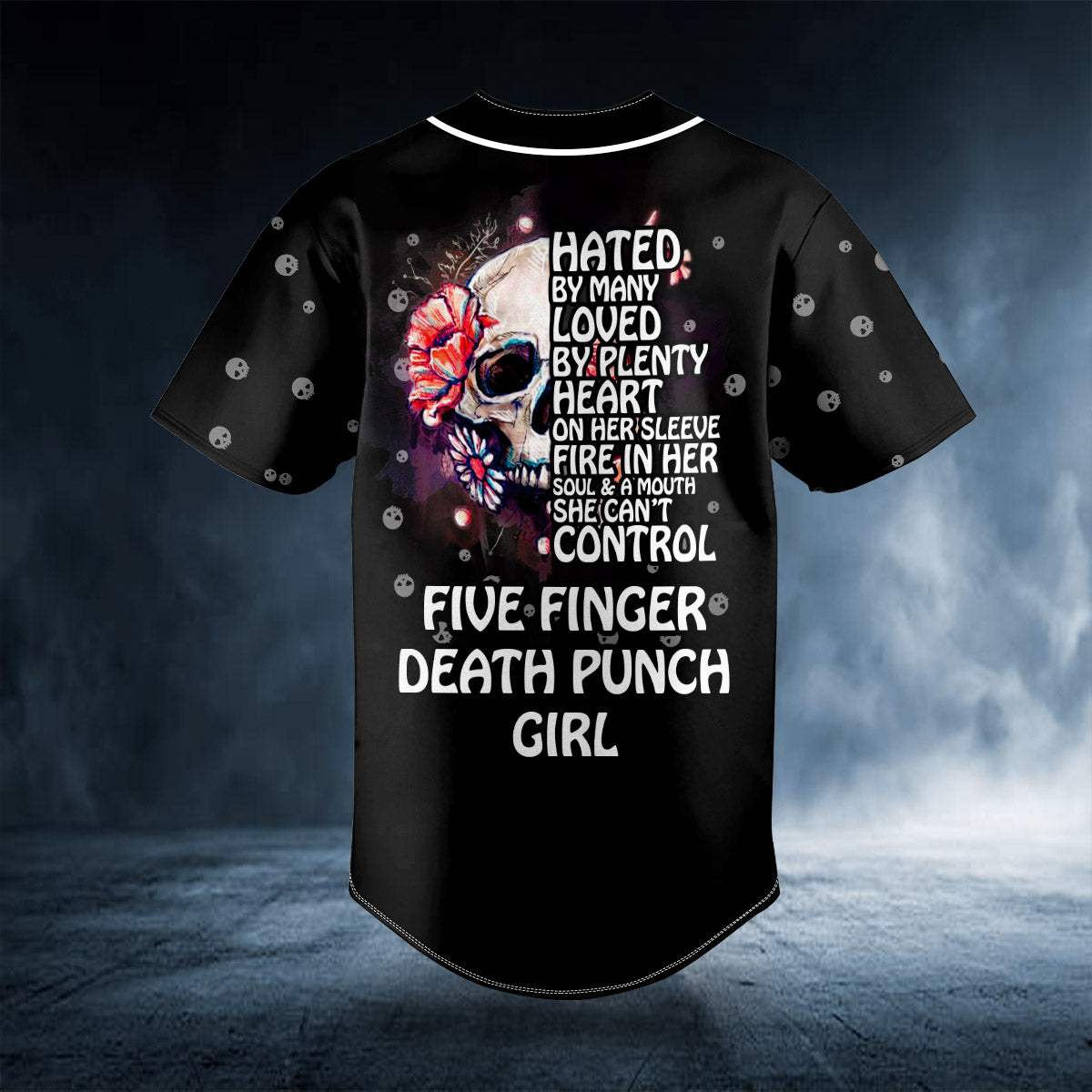 Five Finger Death Punch Girl Skull Custom Baseball Jersey | BSJ-702