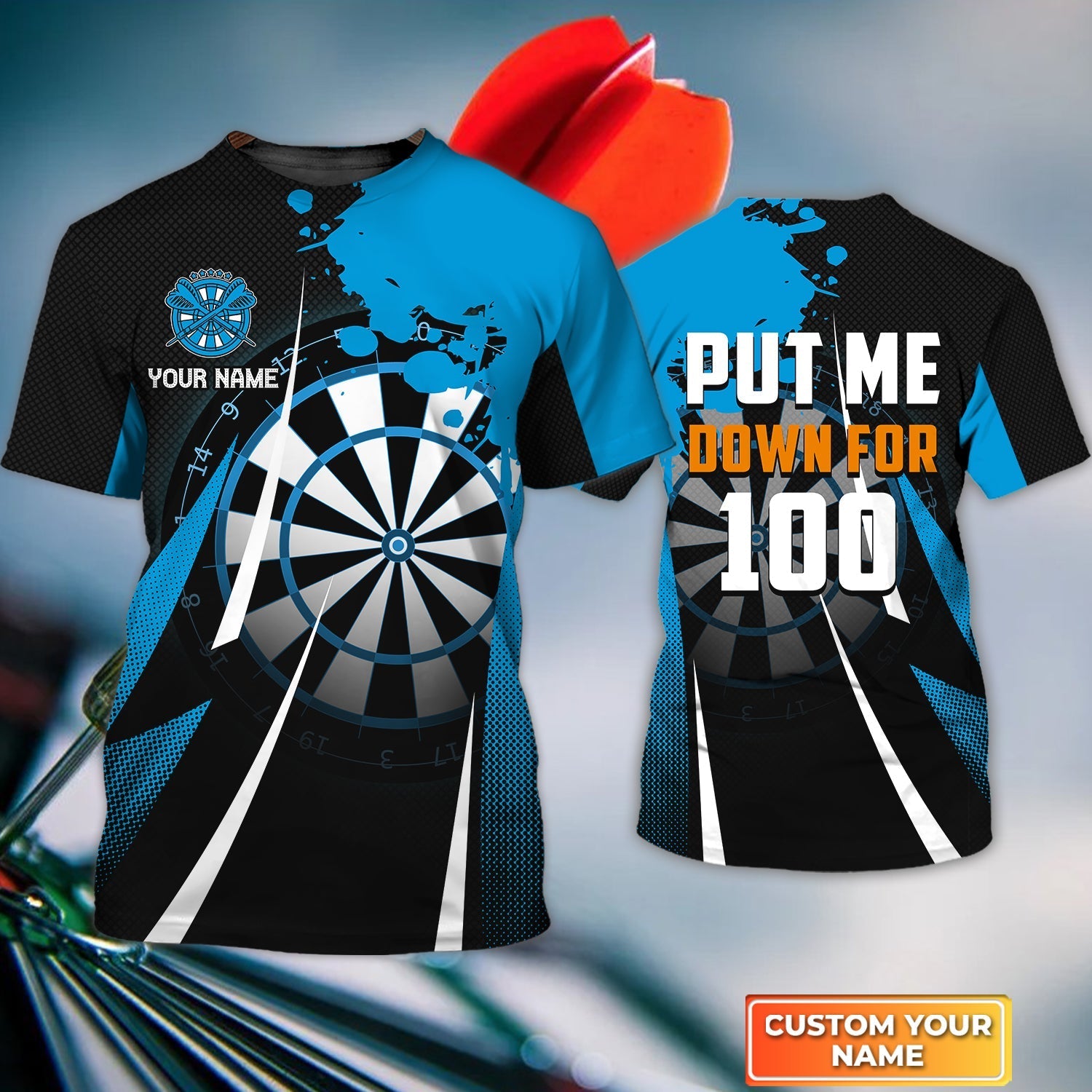 Gift for Dart, Put Me Down For 100 Personalized Name 3D Tshirt For Darts Player – DT175