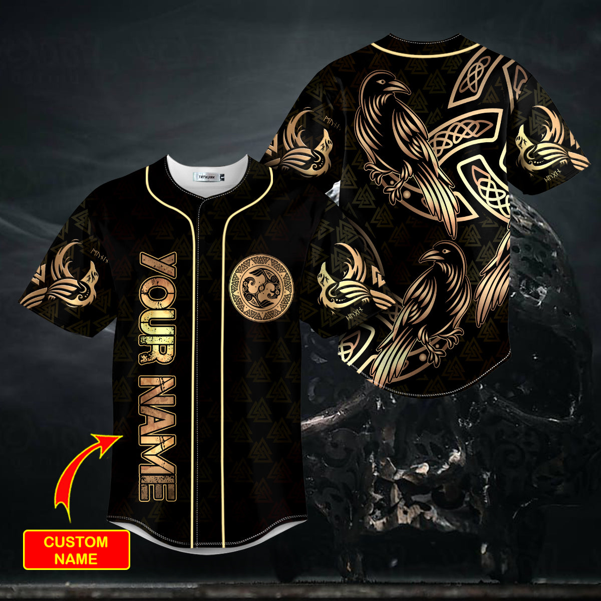 Iron Wings Skull Custom Baseball Jersey | BSJ-984