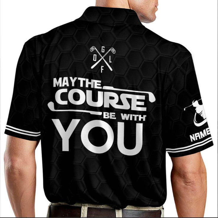 golf polo shirt for men with 3d golf course design may the course be with you gp375 n99mv