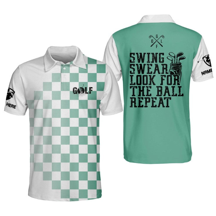 golf polo shirt with swing swear look for the ball repeat design perfect gift for golf players gp348 n7bwk