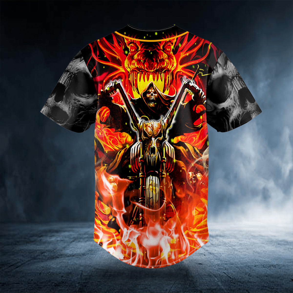 Grim Reaper Ghost Rider of Hell Custom Baseball Jersey | BSJ-871