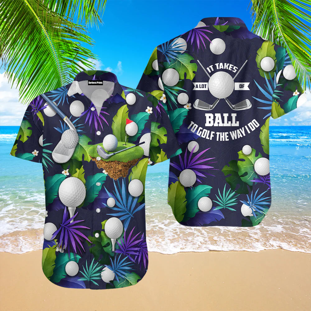 Hilarious Golfing: My Unconventional Style Requires Guts – Get Your Hands on Aloha Hawaiian Shirts for Men and Women Who Adore Tropical Golfing – GH001