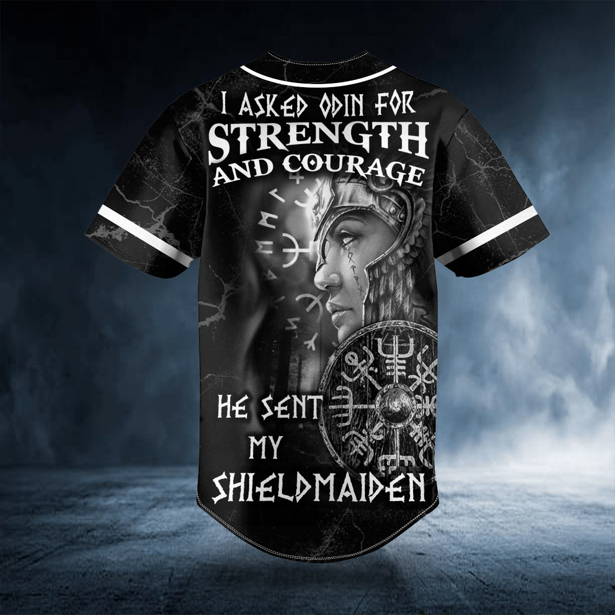 i asked odin for strength shieldmaiden viking custom baseball jersey bsj 646 jww25