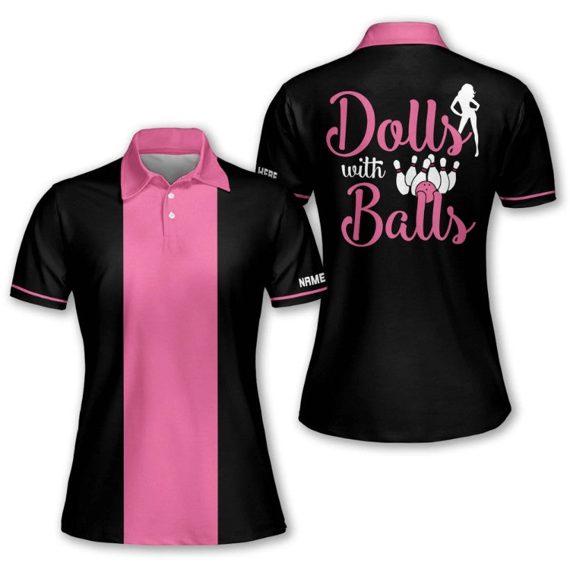 ideal for league play personalized polo shirts for womens bowling team bp017 qnov3