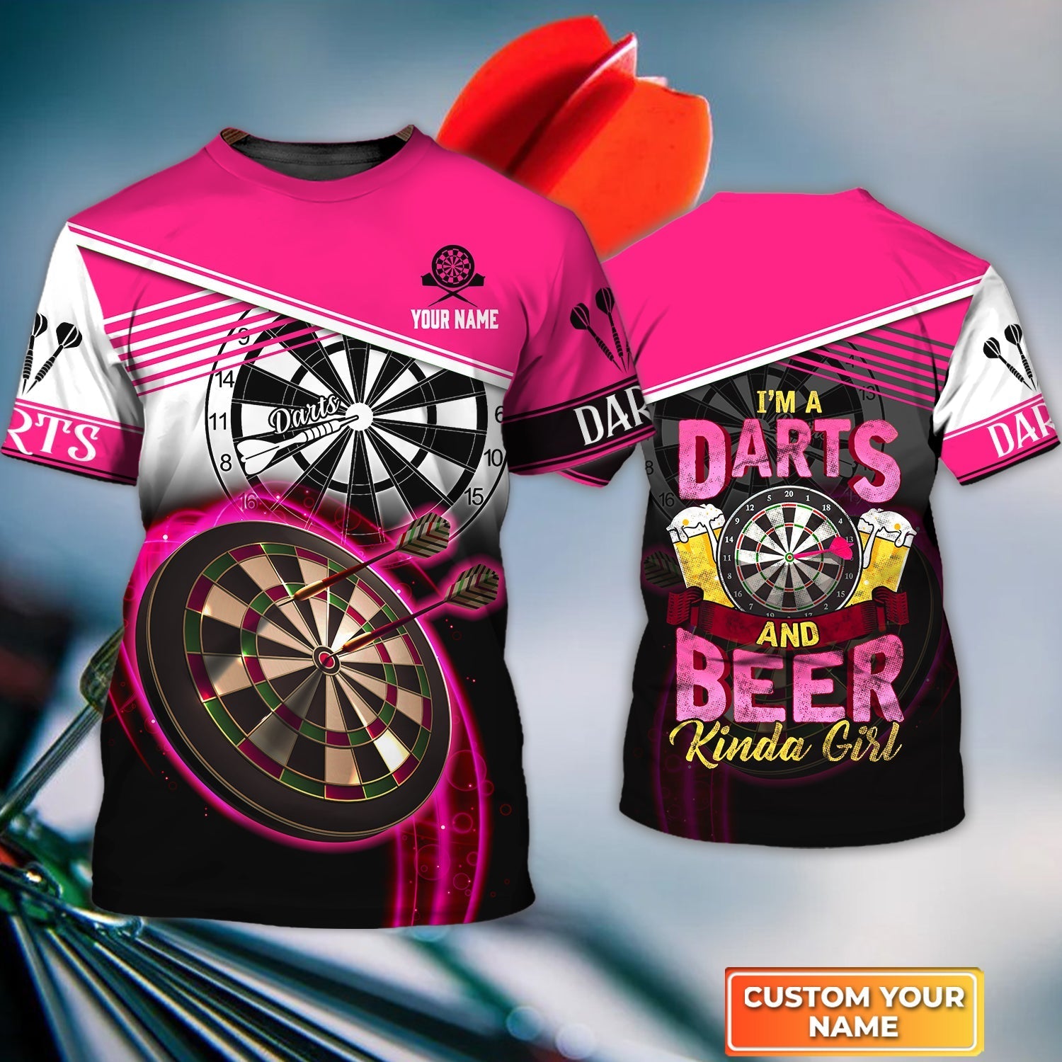 Darts And Deer Personalized Name 3D Tshirt For Darts Player – DT159