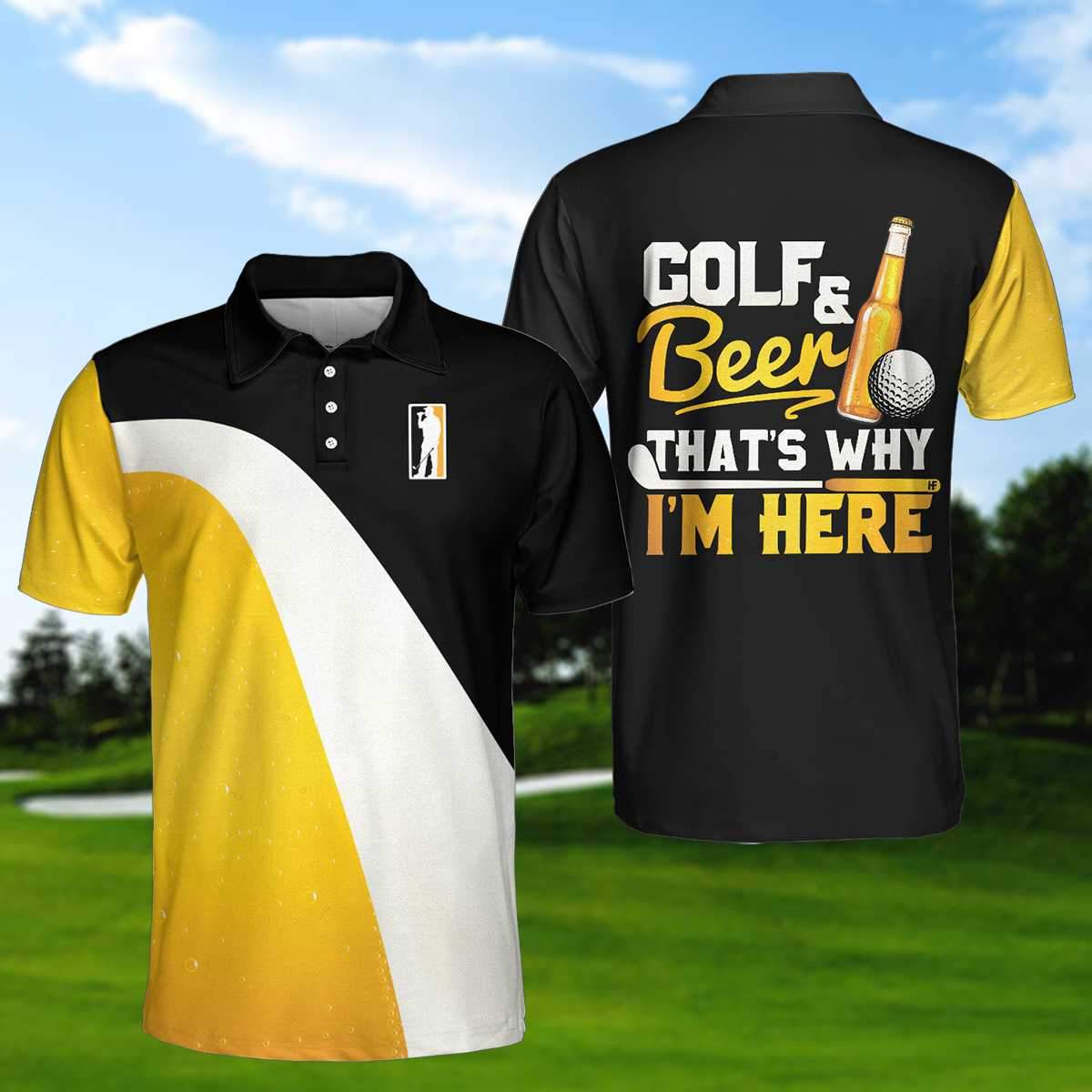 im here for golf and beer short sleeve polo shirt gp436 3nans
