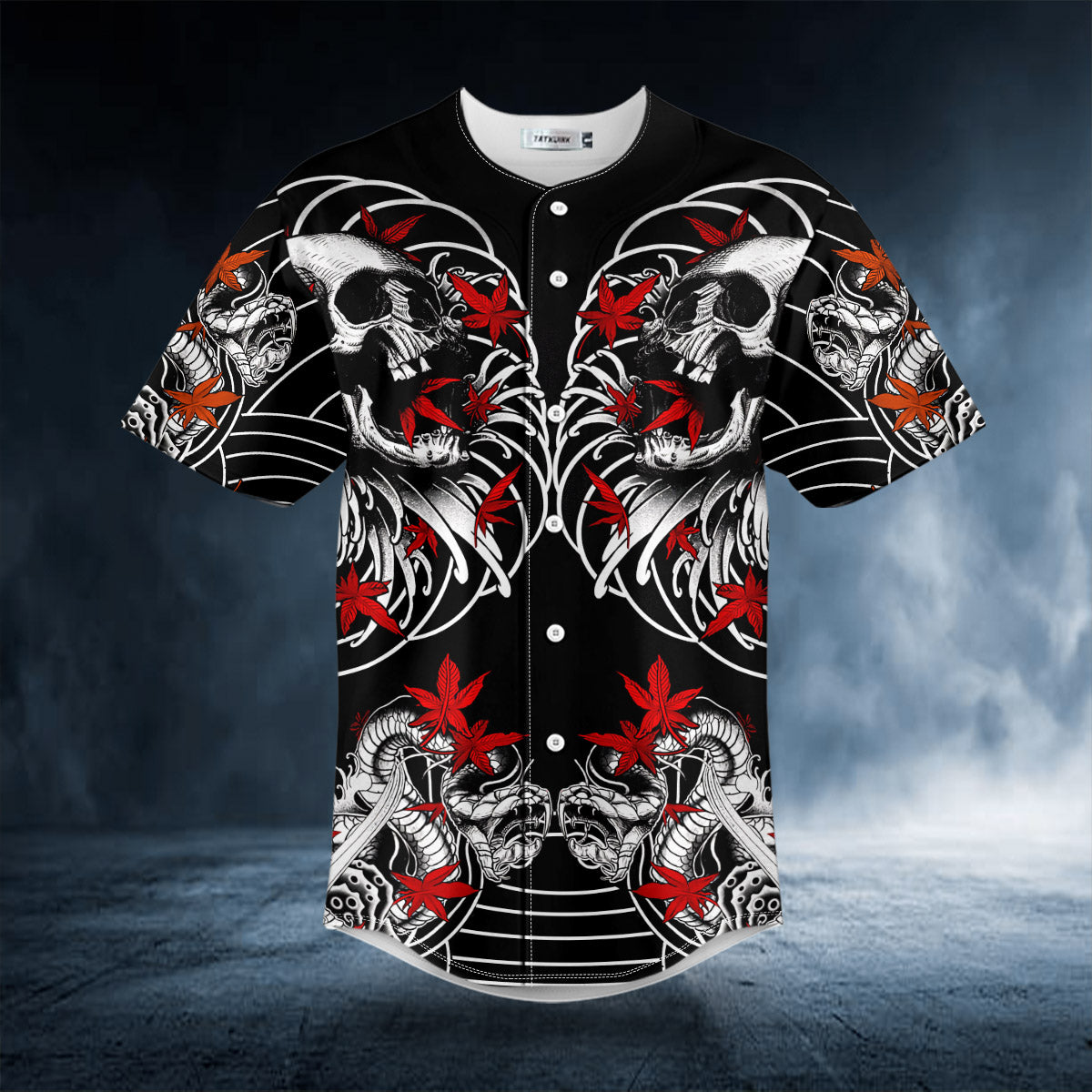 Japanese Oni Demon Skull Baseball Jersey | BSJ-994