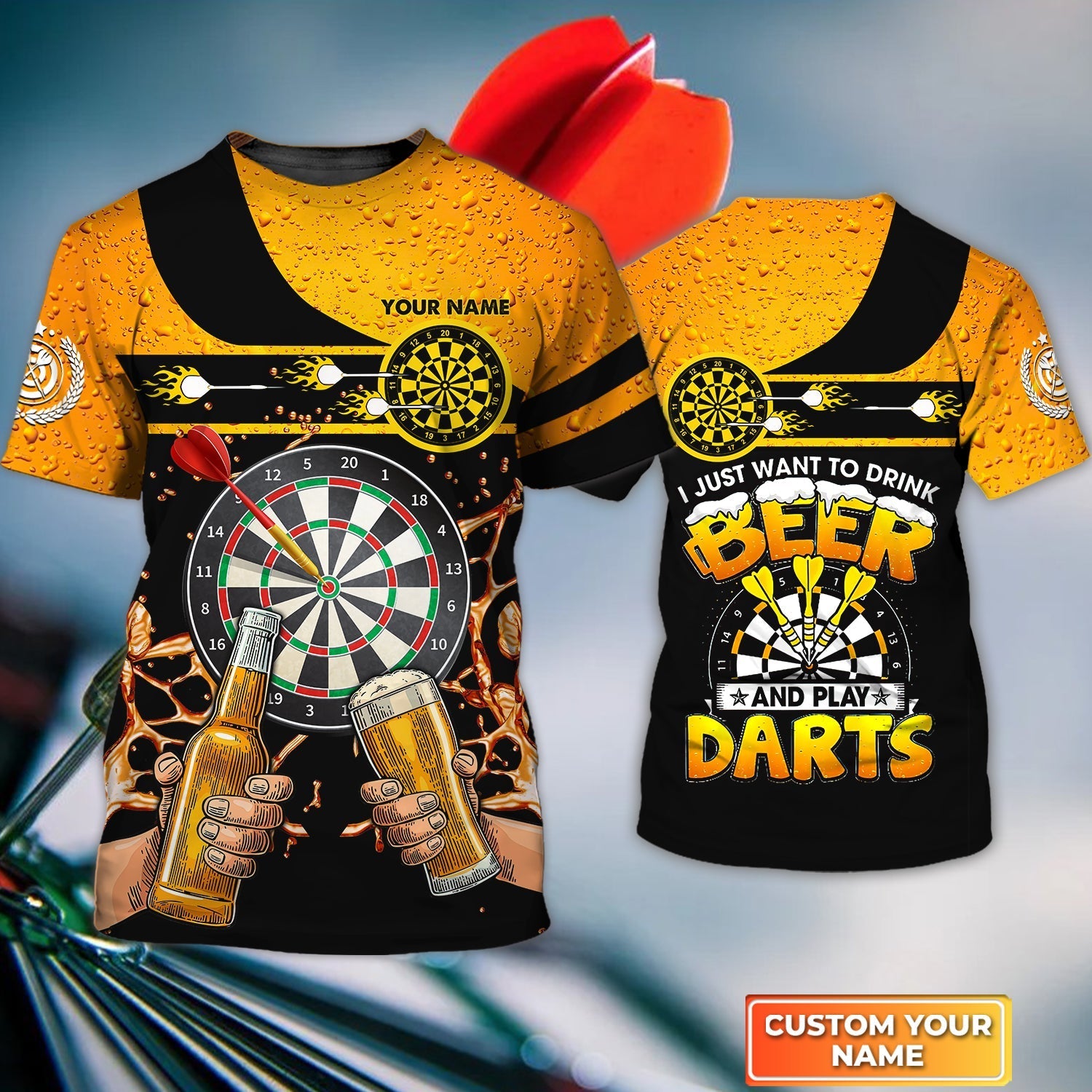 Darts Personalized Name 3D Tshirt, Dart Player Shirt, Best Dart gift – DT144