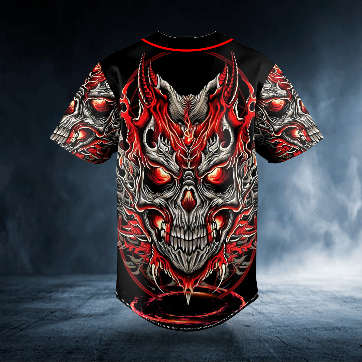kabuki demonic skull custom baseball jersey bsj 712 kjyet