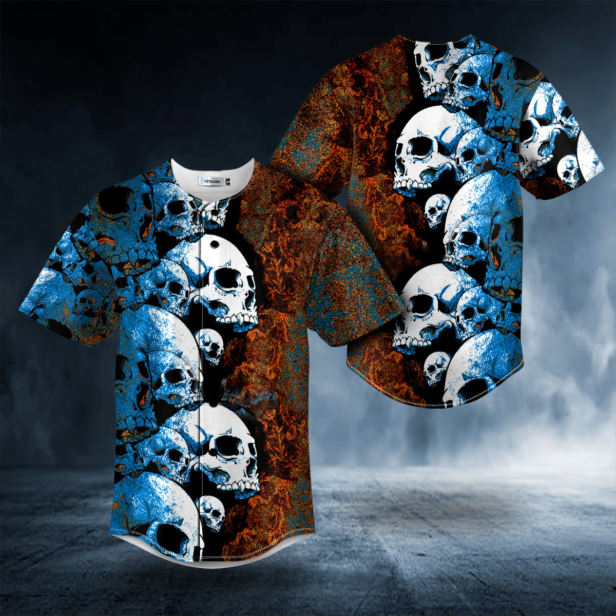 lava pile of skull baseball jersey bsj 1071 buwyw