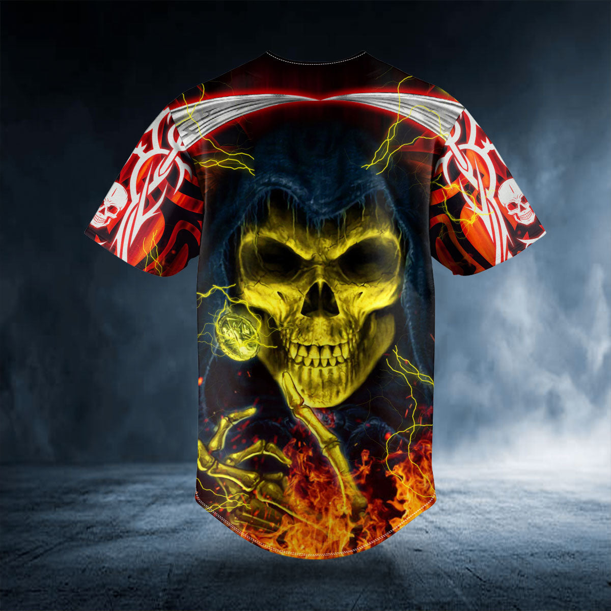 lucifer satan grim reaper skull baseball jersey bsj 969 c914p