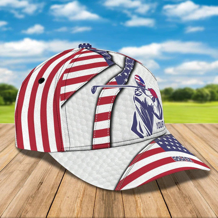 Men’s 4th of July 3D All Over Printed Golf Cap, Customizable for Golfers and Perfect as a Father’s Day Gift – GP049