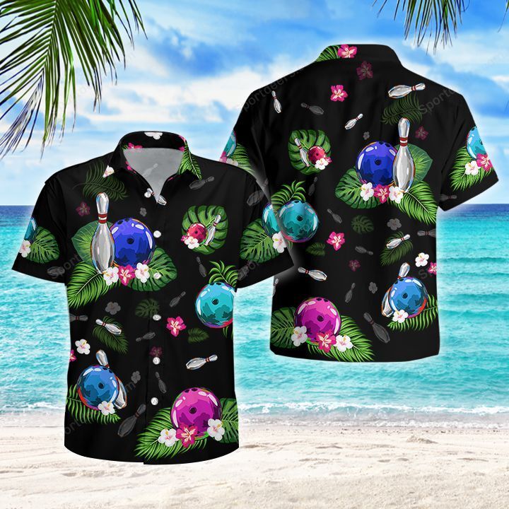 Men’s Aloha Beach Shirt: Bowling Tropical Hawaiian Print, Perfect Summer Gift – BH009