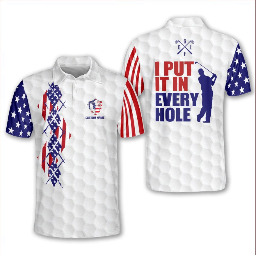 Men’s Golf Polo Shirt with “I Put It In Every Hole” Design – Perfect Golf Gift for Golfers – GP344