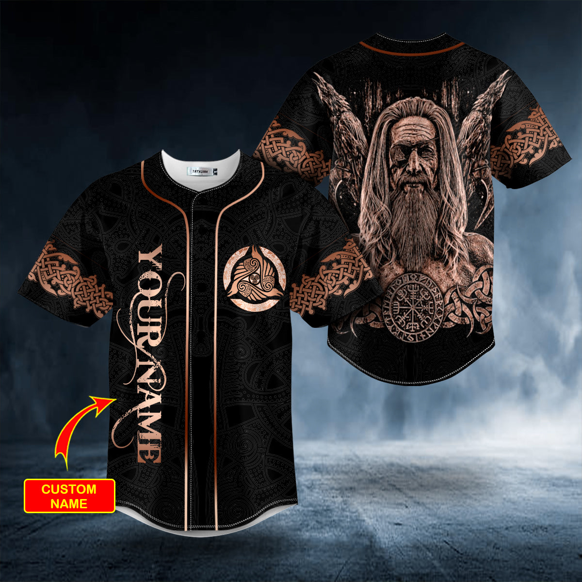 The Valknut Tribal Viking Custom Baseball Jersey | BSJ-1095