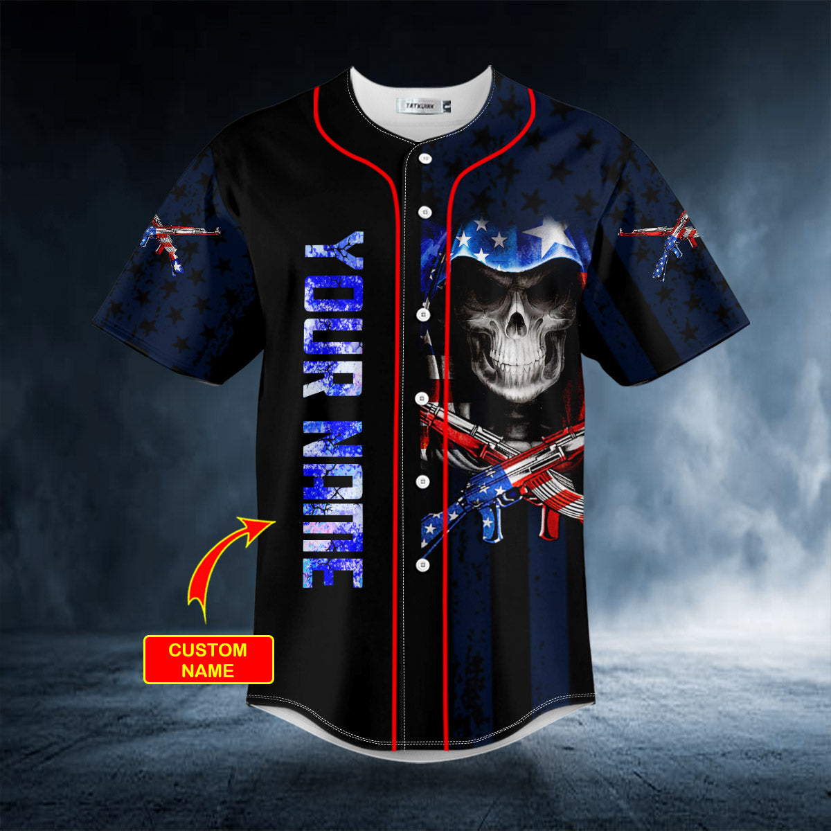 patriotism offends you american flag grim reaper skull custom baseball jersey bsj 688 qjqil