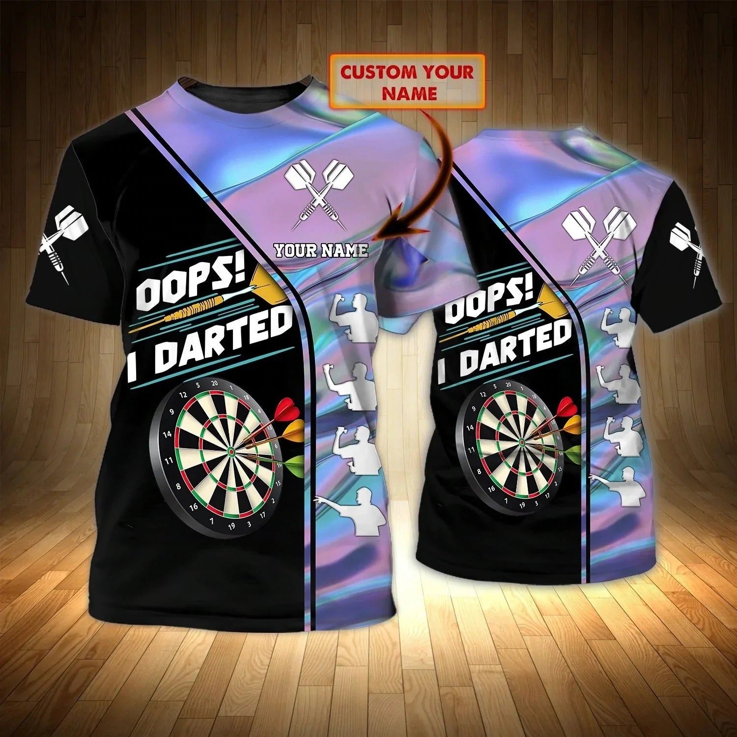 Personalized US Dart Player Shirt American Flag Pattern Dart Shirt Team Uniform – DT089