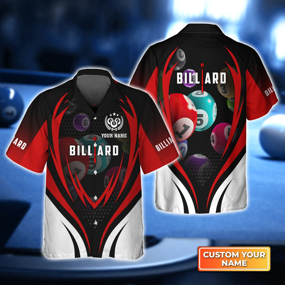 Personalized 3D Hawaiian Shirt for Billiard Players with Unisex Funny Pool Balls Design – BIH085