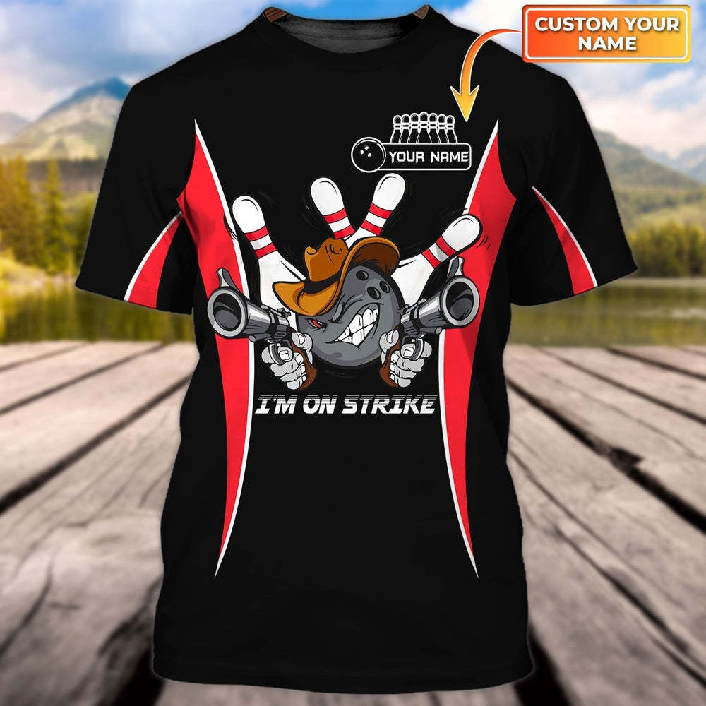 Personalized 3D T-Shirt with Black Bowling Theme – Suitable for Men, Women, and Bowling Team Players – BT143